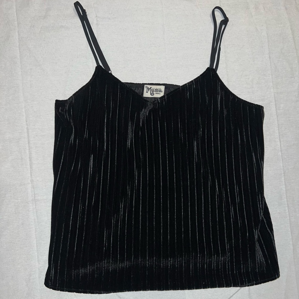 Show Me Your MuMu Black Velvet Cami Tank Top